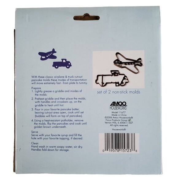 Airplane & Truck Pancake Molds Non Stick Handled Metal Cut Out Kitchen Gadgets - Picture 5 of 5